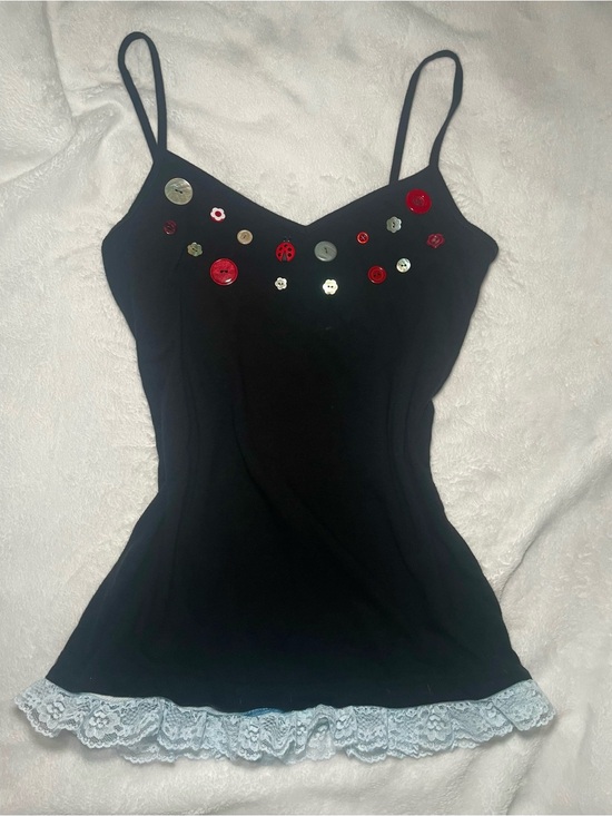 Aeropostale Tops - Aéropostale Black Tank W/ Handsewn Lace and Buttons🐞🐞